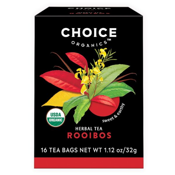 CHOICE TEAS ROOIBOS ORGANIC TEA BAGS 16 TEA BAGS
