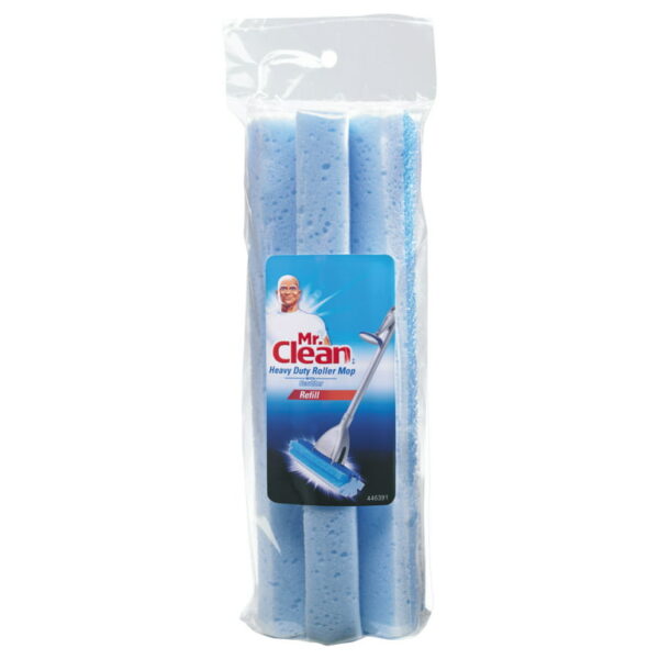Mr. Clean Heavy Duty Roller Mop Refill, Foam, 12 x 3 3/4 x 2 3/4, Blue, 2/Pack