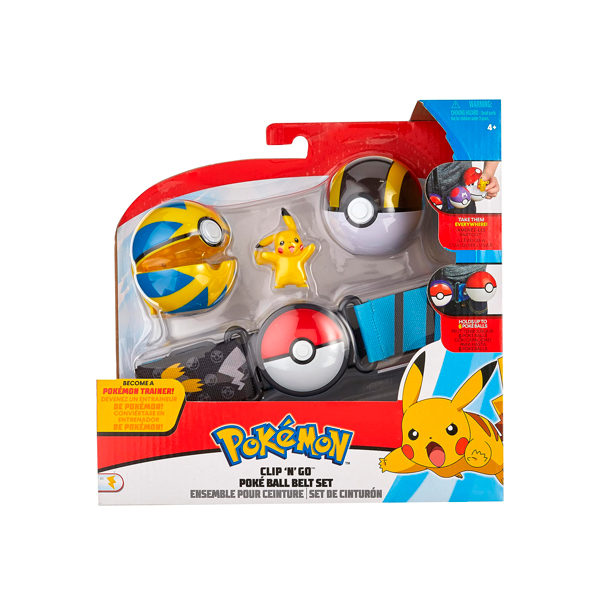 Pokémon Clip 'N' Go Poké Ball Belt Set, Wave 5 Ultra, Quick Ball, and 2-Inch Pikachu - Feat. Detailed Figure, a Clip ‘N’ Go Belt, 2 Clip ‘N’ Go Poké Balls- Perfect for Any Trainer!